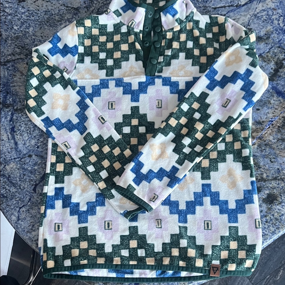 Geometric Patterned Pullover Jacket - image 1